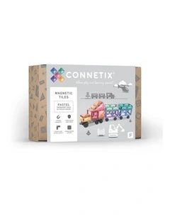 CONNETIX Magnetic Tiles Pastel Transport Pack, 50 Pieces