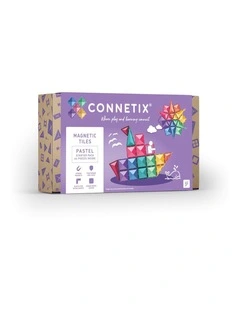 CONNETIX Magnetic Tiles Pastel Starter Pack, 64 Pieces