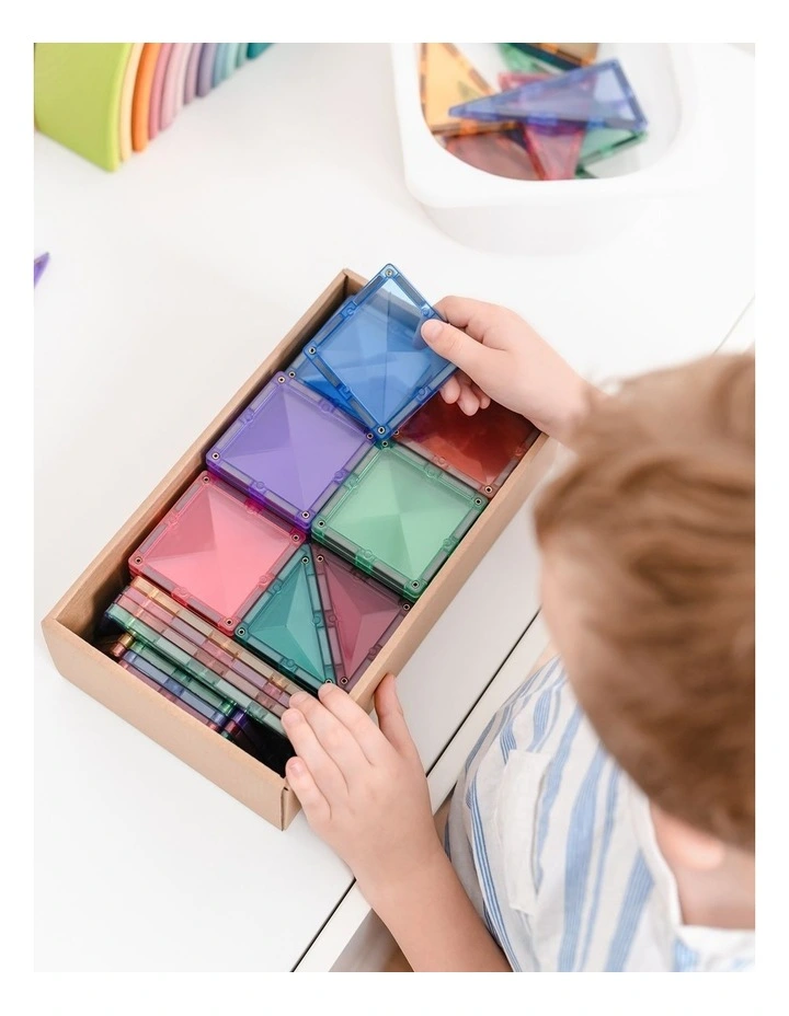 CONNETIX Magnetic Tiles Pastel Starter Pack, 64 Pieces image 3