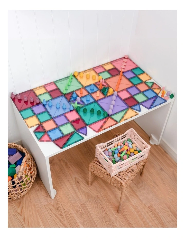 CONNETIX Magnetic Tiles Pastel Starter Pack, 64 Pieces image 4