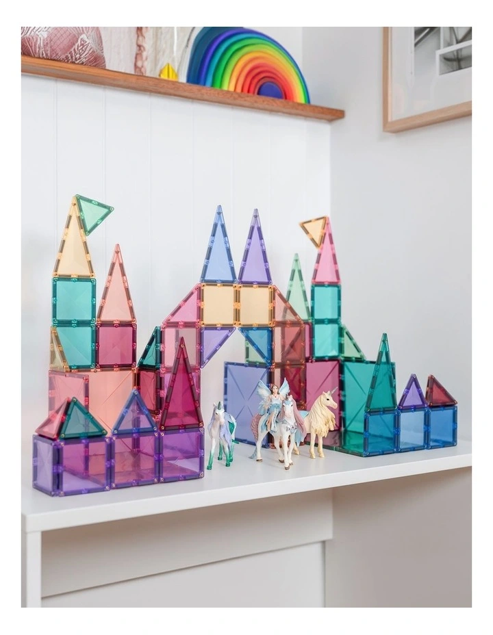 CONNETIX Magnetic Tiles Pastel Starter Pack, 64 Pieces image 5