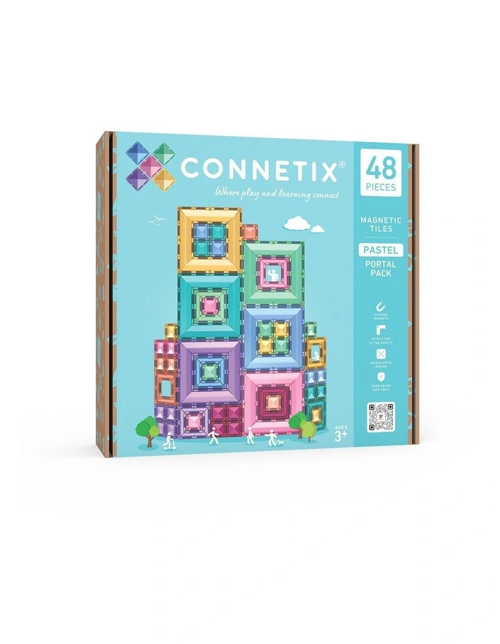 CONNETIX Magnetic Tiles Pastel Portal Pack, 48 Pieces image 1