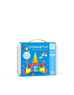 CONNETIX Magnetic Tiles Travel Mini Pack, 32 Pieces