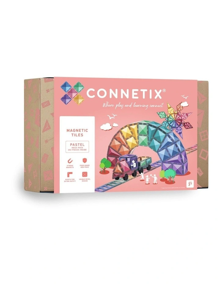 CONNETIX Magnetic Tiles Pastel Mega Pack, 202 Pieces image 1