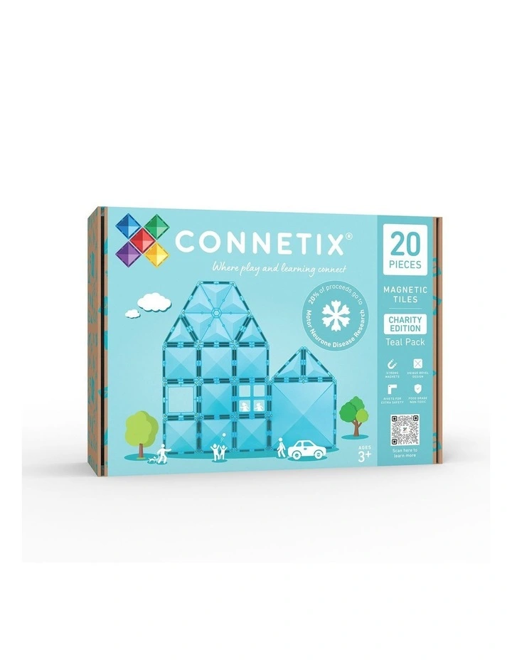 CONNETIX Magnetic Tiles Charity Pack Teal, 20 Pieces image 1