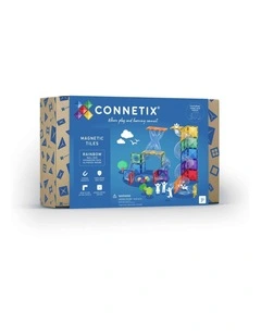 CONNETIX Magnetic Tiles Rainbow Ball Run Expansion Pack, 66 Pieces