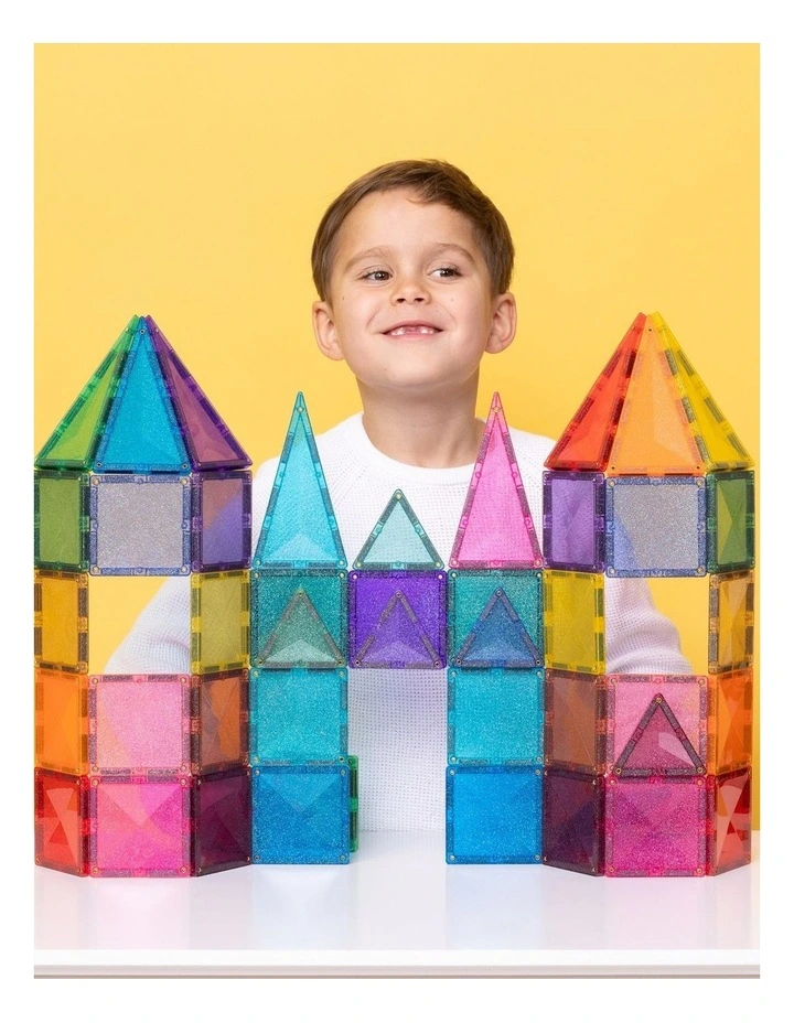 CONNETIX Magnetic Tiles Glitter Castle Pack, 48 Pieces image 2