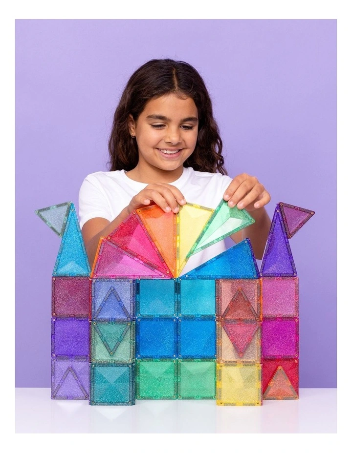 CONNETIX Magnetic Tiles Glitter Castle Pack, 48 Pieces image 5