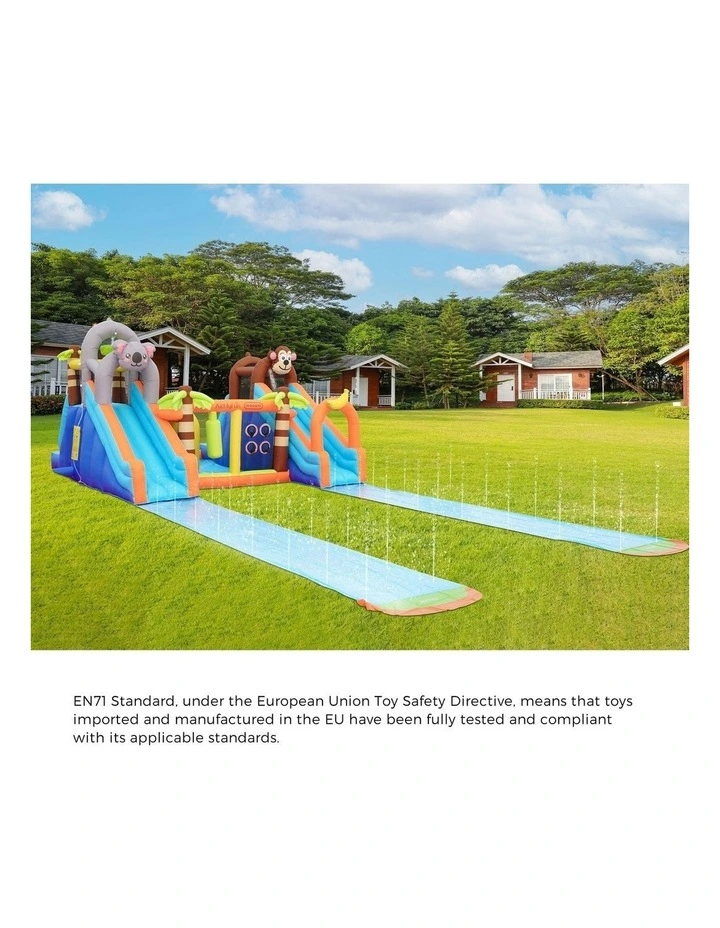 AirMyFun Inflatable Castle 12 Play Zones Dual 5M Water Slide Animal Theme image 4