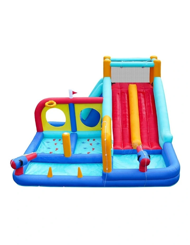 Doctor Dolphin Inflatable Water Park 10-in-1 Kids Pools House Castle 2 Slides image 2