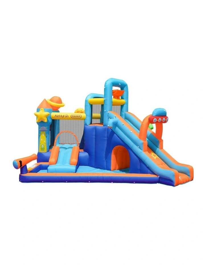 AirMyFun 12 Play Zones Inflatable Trampoline Castle Space Theme Water Slide image 2