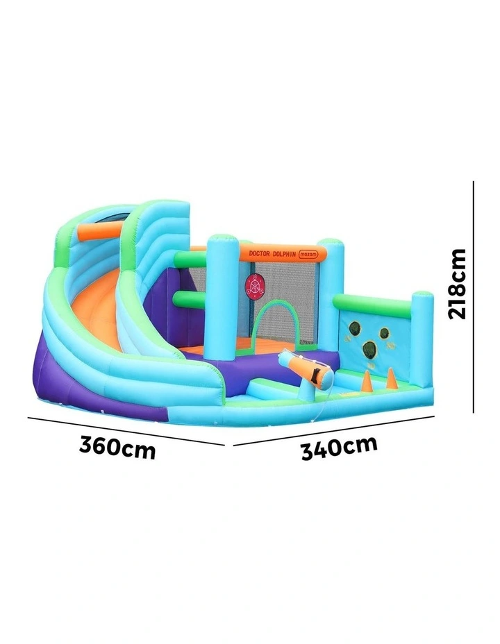 Doctor Dolphin Water Jumping Castle Inflatable Kids Bounce Trampoline Slide Play image 3