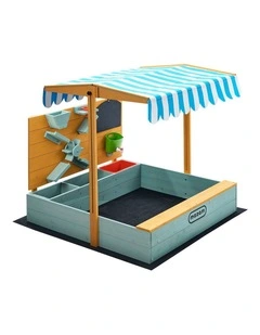 Mazam Kids Sandpit Outdoor Wooden Sandbox Beach Play Canopy Sand Play Toy Set