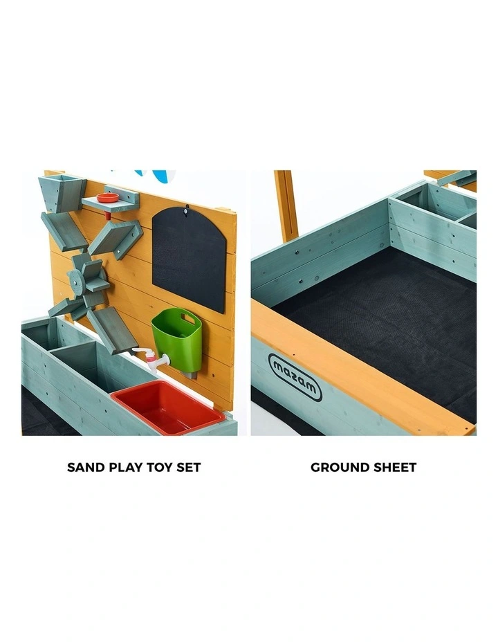 Mazam Kids Sandpit Outdoor Wooden Sandbox Beach Play Canopy Sand Play Toy Set image 6