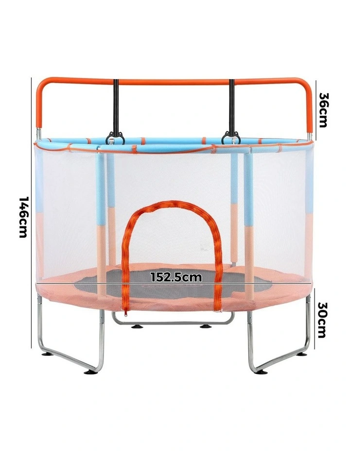 Mazam 60 Kids Trampoline Enclosure Safety Net Rebounder Round w/ Bar &Rings image 3