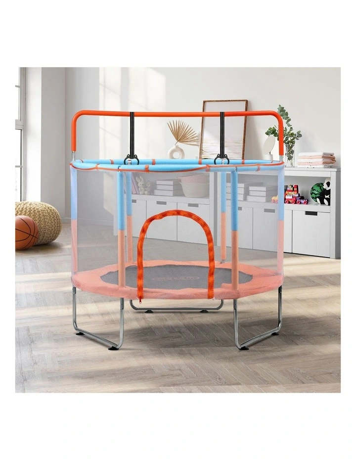 Mazam 60 Kids Trampoline Enclosure Safety Net Rebounder Round w/ Bar &Rings image 4