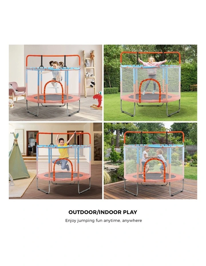 Mazam 60 Kids Trampoline Enclosure Safety Net Rebounder Round w/ Bar &Rings image 7
