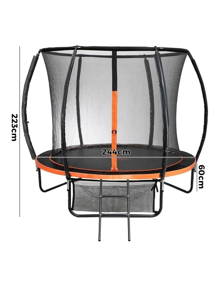 Mazam 8FT Trampoline Round Kids Trampolines Enclosure Safety Net with Ladder image 3