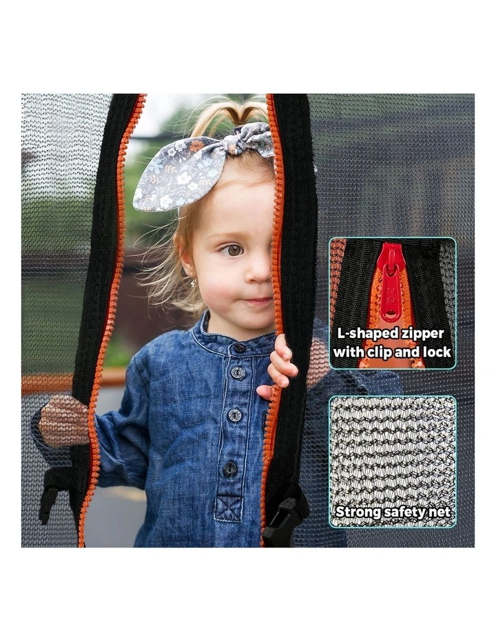 Mazam 6FT Kids Jumping Trampoline with Swing Bar Rectangular Safety Enclosure image 5