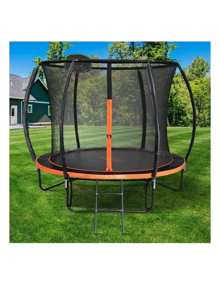 Mazam 10FT Trampoline Kids Trampolines Safety Net Basketball Set Ladder Round image 4