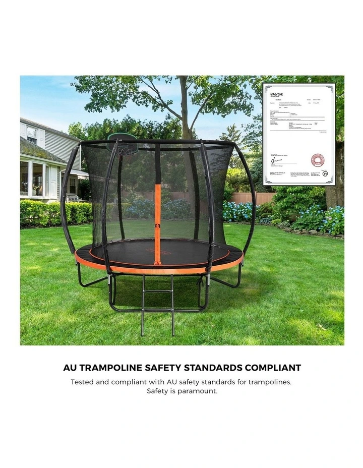 Mazam 10FT Trampoline Kids Trampolines Safety Net Basketball Set Ladder Round image 5