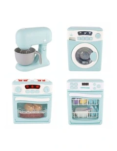 4 Piece Home Appliance Toy Mixer, Washing Machine, Oven & Dishwasher, With Lights & Sound