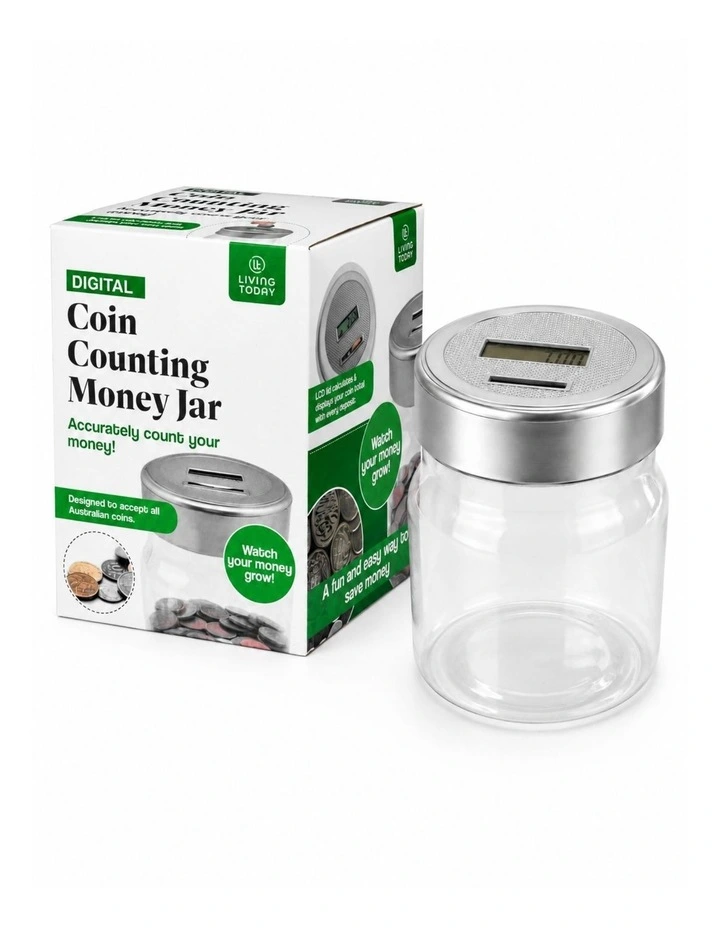 Living Today Digital Coin Counting Money Jar for Australian Coins with LCD Display image 1