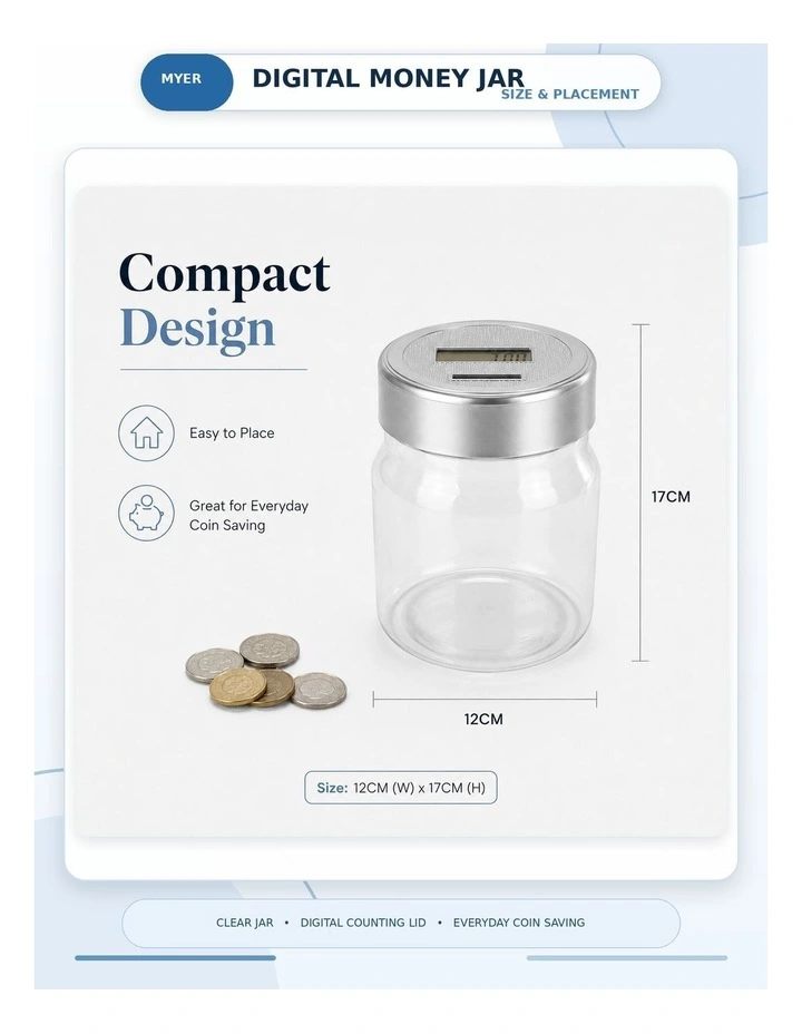 Living Today Digital Coin Counting Money Jar for Australian Coins with LCD Display image 6