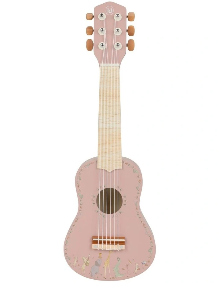 Little Dutch Safari Friends Wooden Guitar - Pink image 1