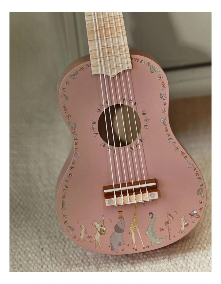 Little Dutch Safari Friends Wooden Guitar - Pink image 3