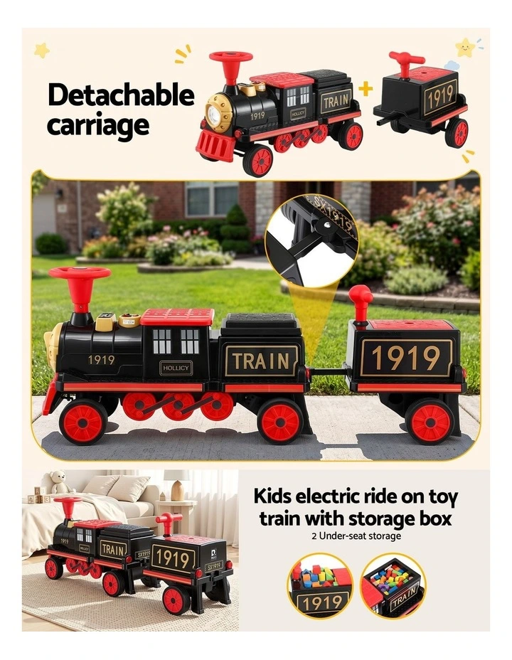 Rigo Kids Ride on Car Train 12V Electric Toy 2 Seater 136cm image 4