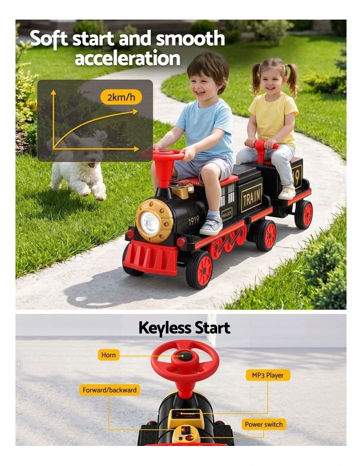Rigo Kids Ride on Car Train 12V Electric Toy 2 Seater 136cm image 5