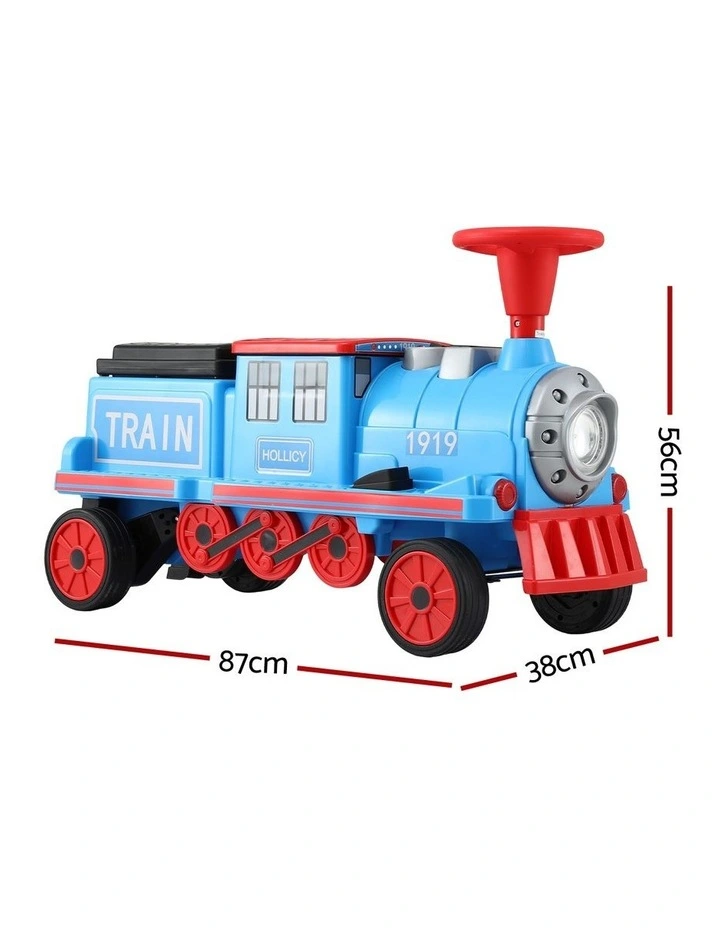 Rigo Kids Ride on Car Train 12V Electric Toy 2 Seaters Storage 87cm Blue image 2