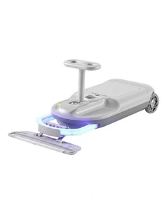 Rigo Ride on Car with Mop Storage Space Kids Clean Car 12V 86cm Grey