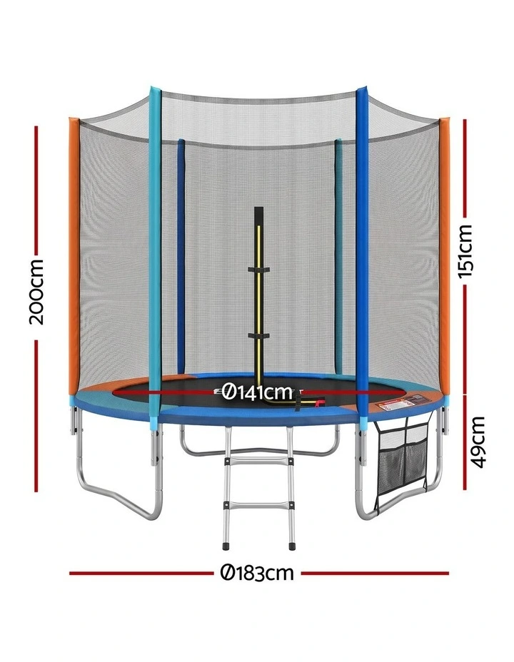 Everfit 6FT Kids Trampoline Rebounder with Enclosure Net Storage Bag image 2