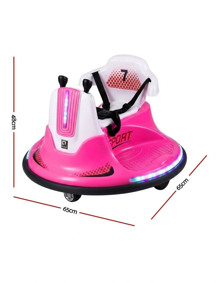 Rigo Ride on Cars Kids Bumper 12V Ride on Toy Toddler Remote Control Pink image 2
