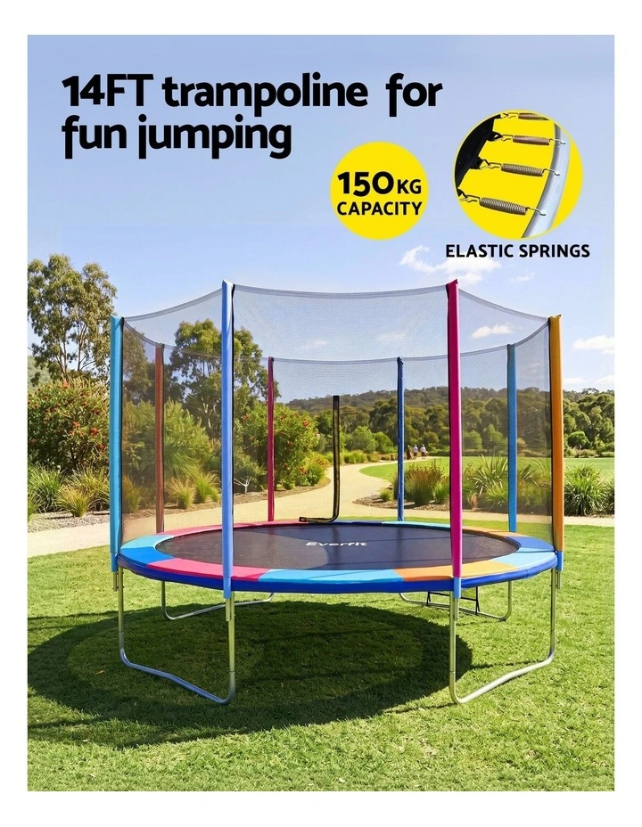 Everfit 14FT Kids Trampoline Rebounder with Enclosure Net Storage Bag image 4