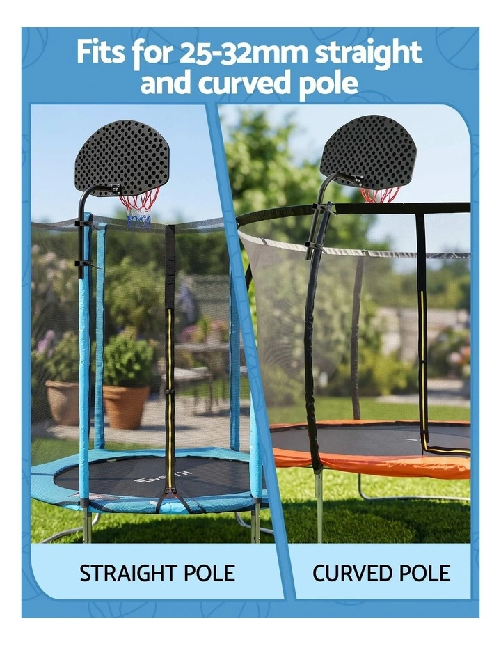 Everfit Kids Basketball Hoop with Ball and Pump Fit for Trampoline 25mm-32mm Poles Black image 4