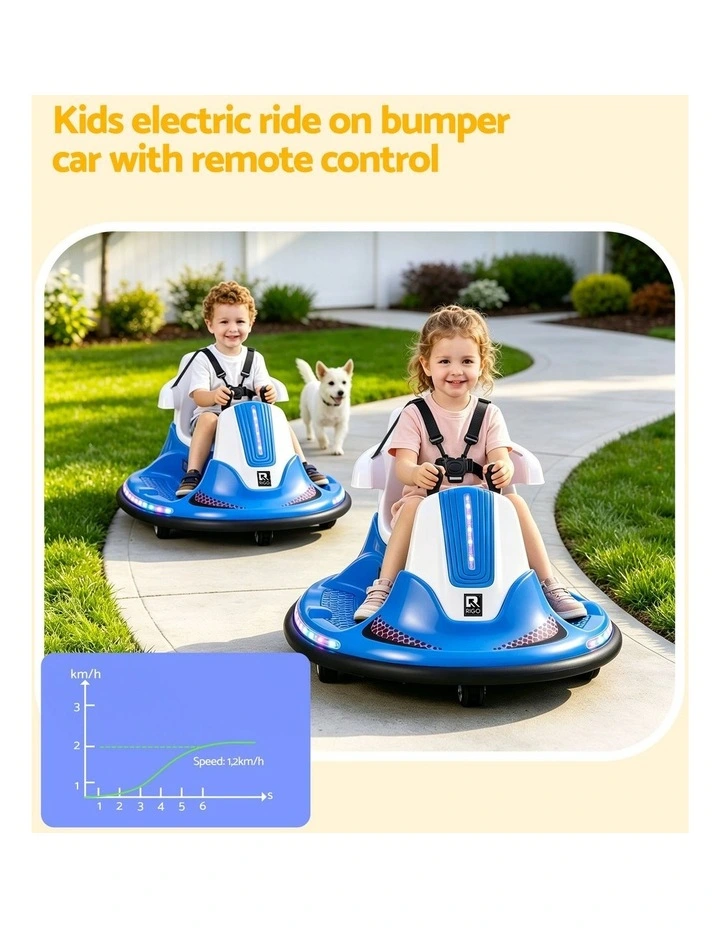 Rigo Ride on Cars Kids Bumper 12V Ride on Toy Toddler Remote Control Blue image 4