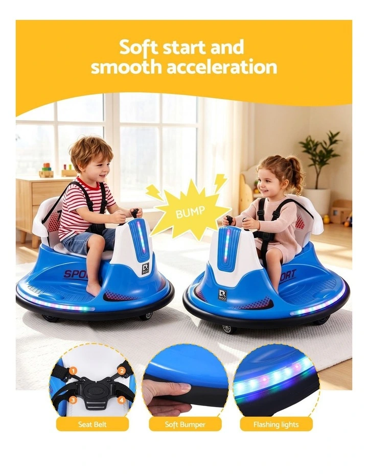 Rigo Ride on Cars Kids Bumper 12V Ride on Toy Toddler Remote Control Blue image 5