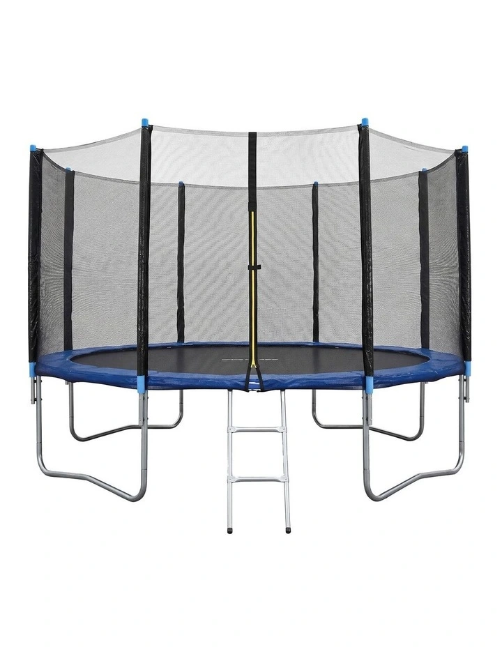 Everfit 12FT Kids Trampoline with Blue Tent Cover Ladder Rebounder Outdoor Toys image 3