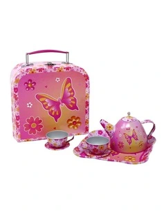 Vibrant Vacation 7 Piece Tin Tea Set