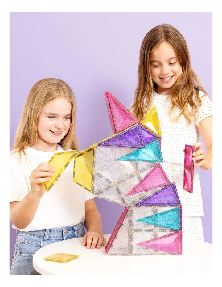 CONNETIX Magnetic Tiles Glitter Unicorn Pack, 56 Pieces image 2
