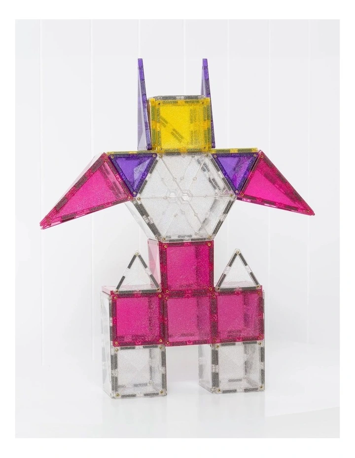 CONNETIX Magnetic Tiles Glitter Unicorn Pack, 56 Pieces image 3