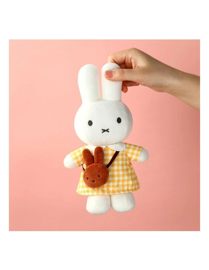 Miffy - Yellow Checkered Dress with Melanie Bag Plush Soft Toy 23cm - Ages 3 image 3