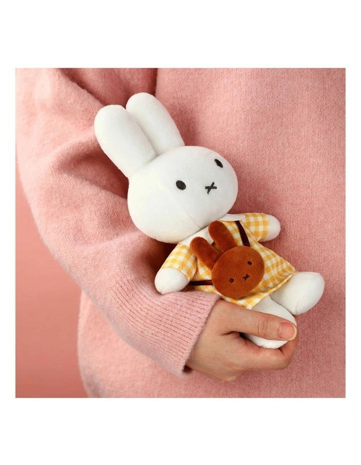 Miffy - Yellow Checkered Dress with Melanie Bag Plush Soft Toy 23cm - Ages 3 image 4