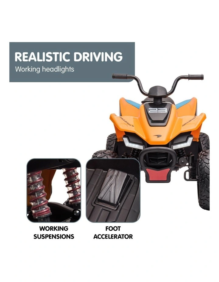 Kahuna Licensed MCL35 McLaren Kids Toy Ride On Electric Quad Bike - Orange image 3