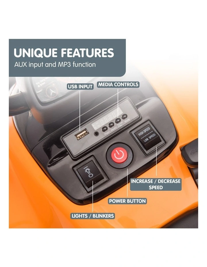 Kahuna Licensed MCL35 McLaren Kids Toy Ride On Electric Quad Bike - Orange image 4
