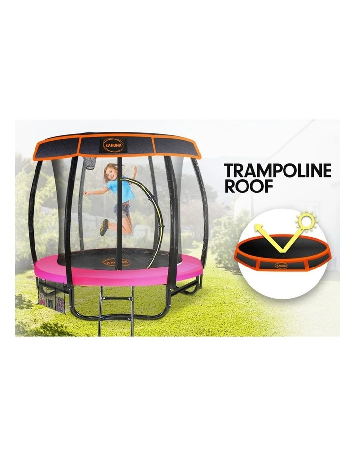 Kahuna Trampoline 6 ft with Basketball Set & Roof - Pink image 4