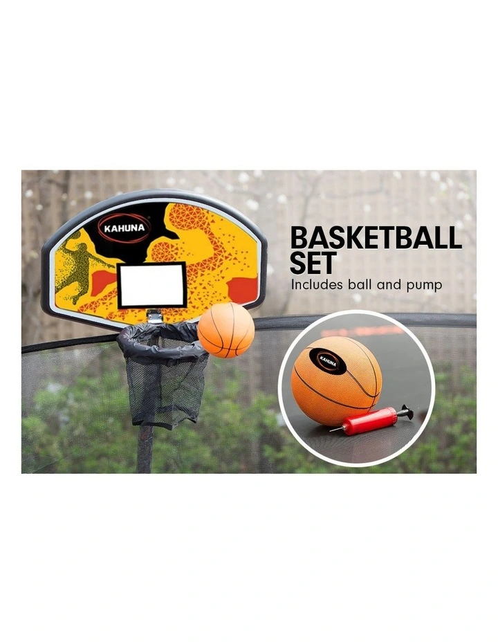 Kahuna Trampoline 6 ft with Basketball Set & Roof - Pink image 6